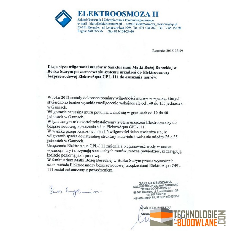 elektroosmoza referencje