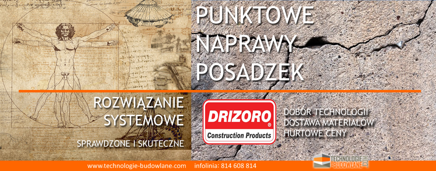 naprawa posadzki betonowej - system Drizoro